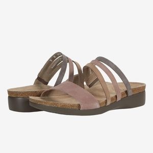 Munro Lavender Nubuck Slide Sandals
